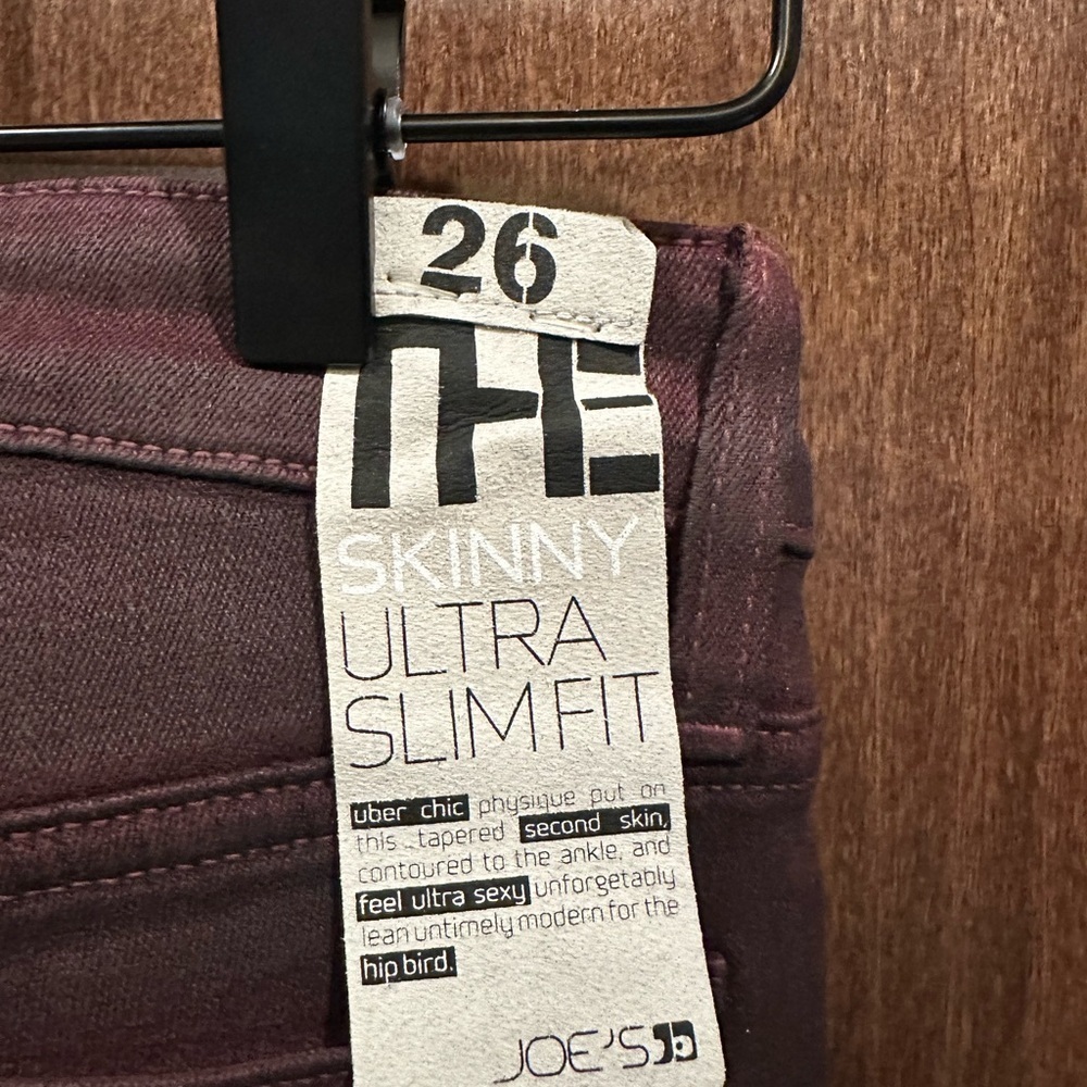 Joe's Jeans Coated Bordeaux Skinny Jeans - Picture 5 of 5